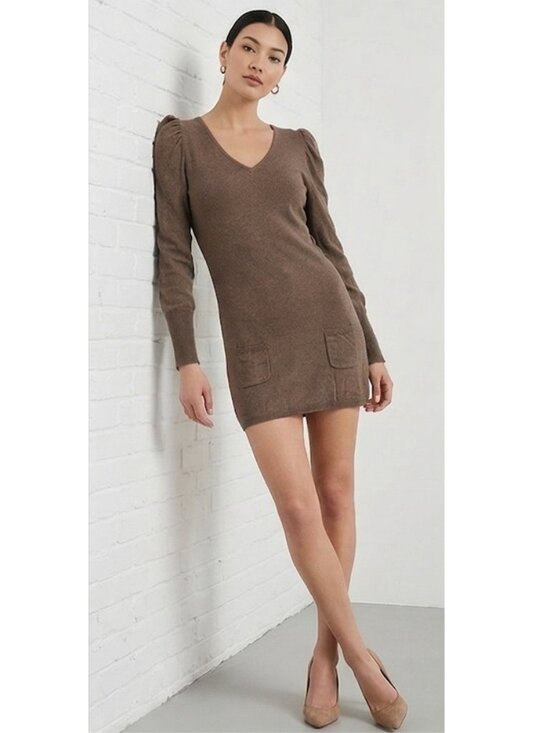 Sinéquanone Dresses & Skirts - Sinéquanone Paris Light Brown Wool Sweater Dress